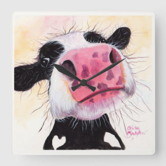 Reloj Cuadrado Nosey Cow ' Betty Blueberry ' de Shirley MacArthur