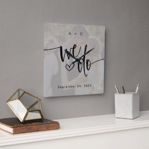 Reloj Cuadrado Nosotros hacemos guión foto aniversario de bodas