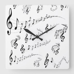 Reloj Cuadrado Notas musicales