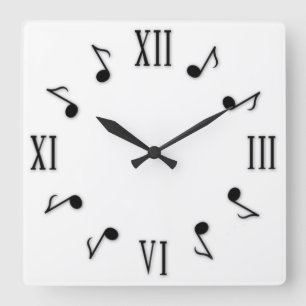 Reloj Cuadrado Notas musicales