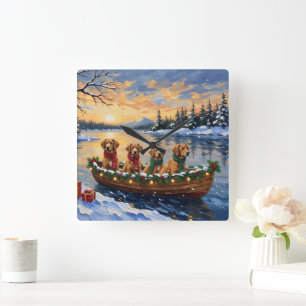 Reloj Cuadrado Nova Scotia Duck Tolling Retriever Navidad Barco