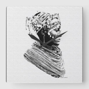 Reloj Cuadrado Novia Boda tribal africana