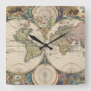 Reloj Cuadrado Novissima Totius Terrarum Orbis Tabula