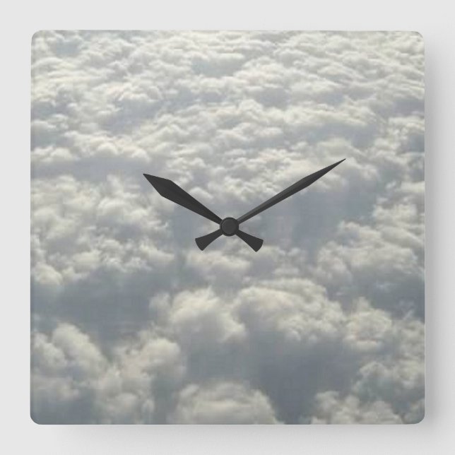 RELOJ CUADRADO NUBES DE FLUJO BLANCO (Anverso)