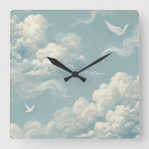 Reloj Cuadrado Nubes etéreas