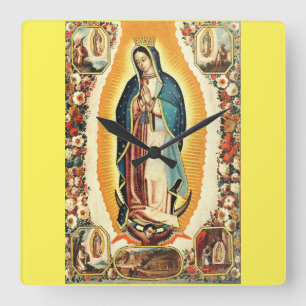 Reloj Cuadrado Nuestra Señora De Guadalupe Arte Radiante