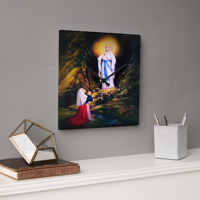 Reloj Cuadrado Nuestra Señora de Lourdes (Oficina)