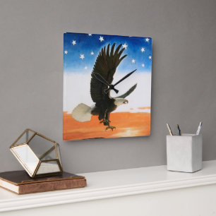 Reloj Cuadrado Nuestro Emblema por Newell Convers Wyeth
