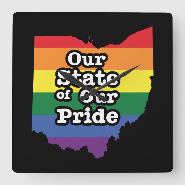 Reloj Cuadrado Nuestro estado de orgullo| Ohio (Anverso)
