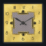 Reloj Cuadrado Nueva Plaza de Diseño Art Deco<br><div class="desc">He añadido un nuevo diseño Art Deco Style a este reloj cuadrado,  utilizando elementos comerciales que he coloreado. Algo único para tu casa o para regalar a los amantes del arte deco.</div>