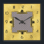 Reloj Cuadrado Nueva Plaza de Diseño Art Deco<br><div class="desc">He añadido un nuevo diseño Art Deco Style a este reloj cuadrado,  utilizando elementos comerciales que he coloreado. Algo único para tu casa o para regalar a los amantes del arte deco.</div>