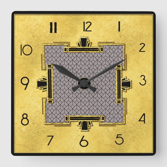 Reloj Cuadrado Nueva Plaza de Diseño Art Deco (Anverso)