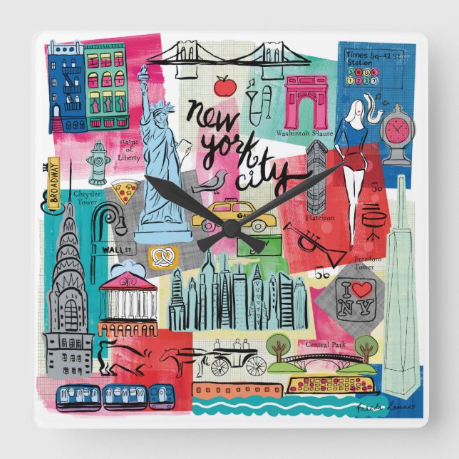 Reloj Cuadrado Nueva York (Anverso)