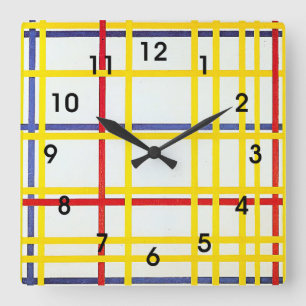 Reloj Cuadrado Nueva York Ciudad 1 de Piet Mondrian