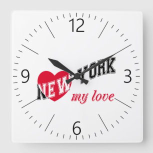Reloj Cuadrado Nueva York mi amor