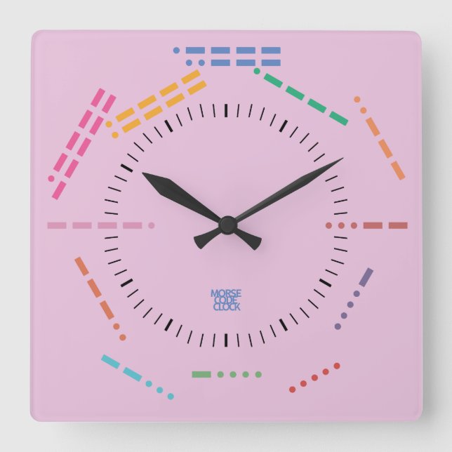 RELOJ CUADRADO NUMBERS CODE MORSE CLOCK BY MASANSER PIXELAT (Anverso)