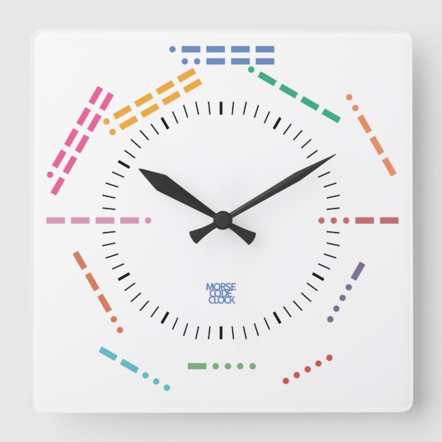 RELOJ CUADRADO NUMBERS CODE MORSE CLOCK BY MASANSER PIXELAT (Anverso)