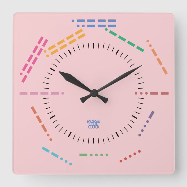 RELOJ CUADRADO NUMBERS CODE MORSE CLOCK BY MASANSER PIXELAT (Anverso)