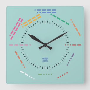RELOJ CUADRADO NUMBERS CODE MORSE CLOCK BY MASANSER PIXELAT