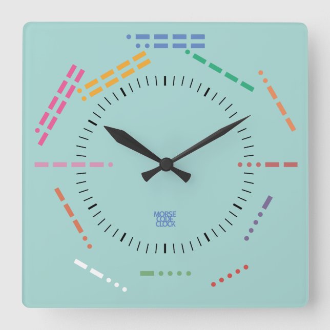 RELOJ CUADRADO NUMBERS CODE MORSE CLOCK BY MASANSER PIXELAT (Anverso)