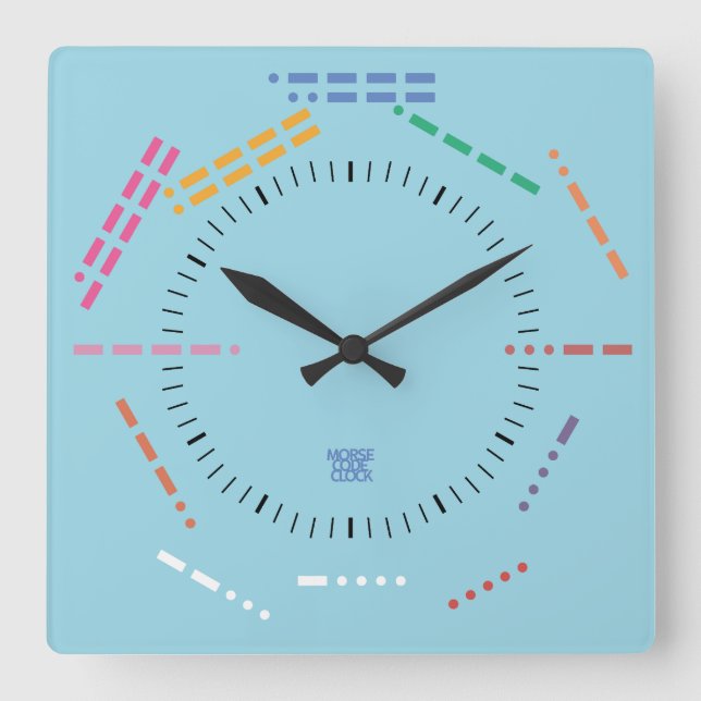 RELOJ CUADRADO NUMBERS CODE MORSE CLOCK BY MASANSER PIXELAT (Anverso)