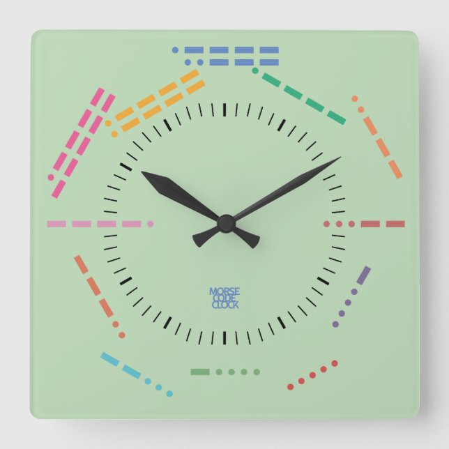 RELOJ CUADRADO NUMBERS CODE MORSE CLOCK BY MASANSER PIXELAT (Anverso)