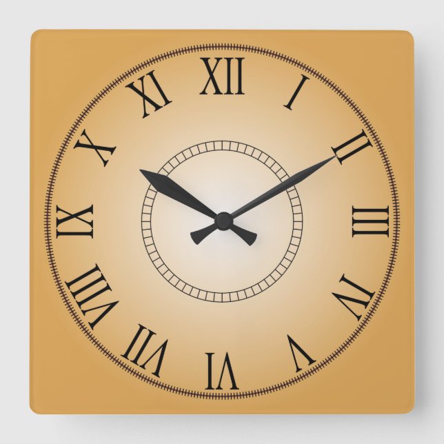 Reloj Cuadrado Número romano de cara creativa (Anverso)
