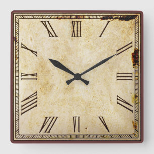 Reloj Cuadrado Número romano del cuadrado rústico de la