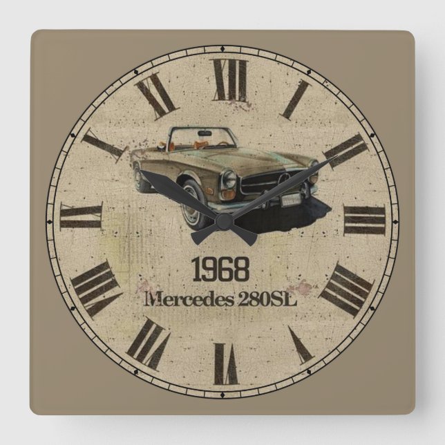 Reloj Cuadrado Número romano Mercedes 280SL 1968 (Anverso)