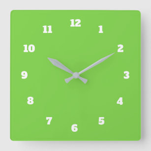 Reloj Cuadrado Números de colores personalizados Fuente Verdor pe