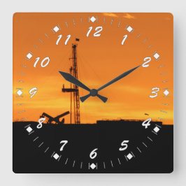 Reloj Cuadrado Números del blanco del aparejo de la paliza del