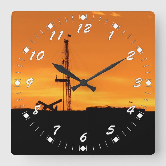 Reloj Cuadrado Números del blanco del aparejo de la paliza del (Anverso)