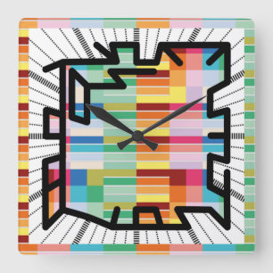 Reloj Cuadrado Números encadenados de PIXELAT por Masanser