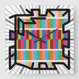 Reloj Cuadrado Números encadenados de PIXELAT por Masanser
