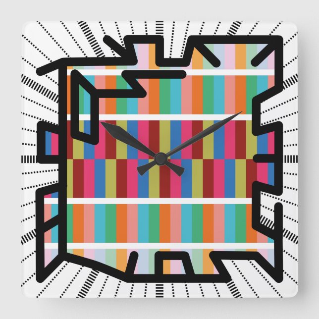 Reloj Cuadrado Números encadenados de PIXELAT por Masanser (Anverso)