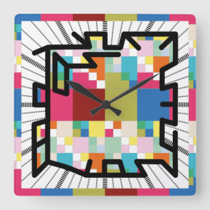 Reloj Cuadrado Números encadenados de PIXELAT por Masanser
