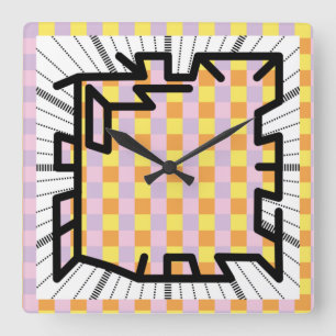 Reloj Cuadrado Números encadenados de PIXELAT por Masanser