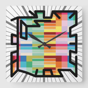 Reloj Cuadrado Números encadenados de PIXELAT por Masanser