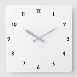 Reloj Cuadrado Números negros simples asombrosos Fab