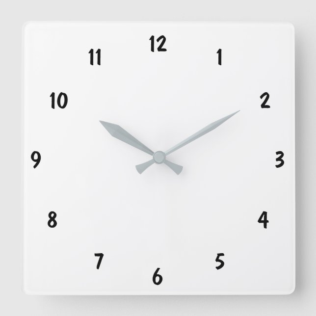 Reloj Cuadrado Números negros simples asombrosos Fab (Anverso)