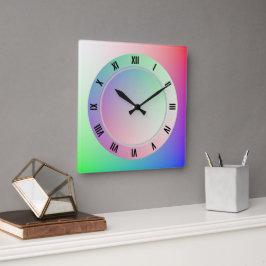 Reloj Cuadrado Números Romanos Modernos y Divertidos Discos de Ar