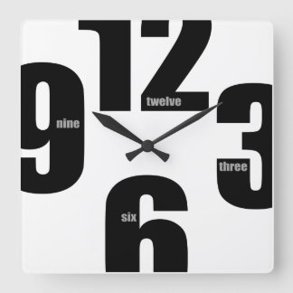 Reloj Cuadrado Números sobredimensionados