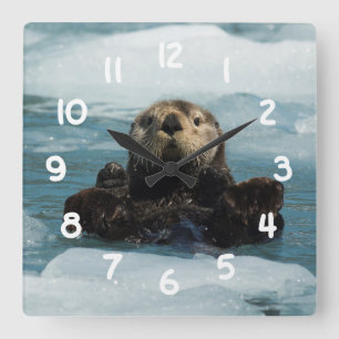 Reloj Cuadrado Nutria flotante