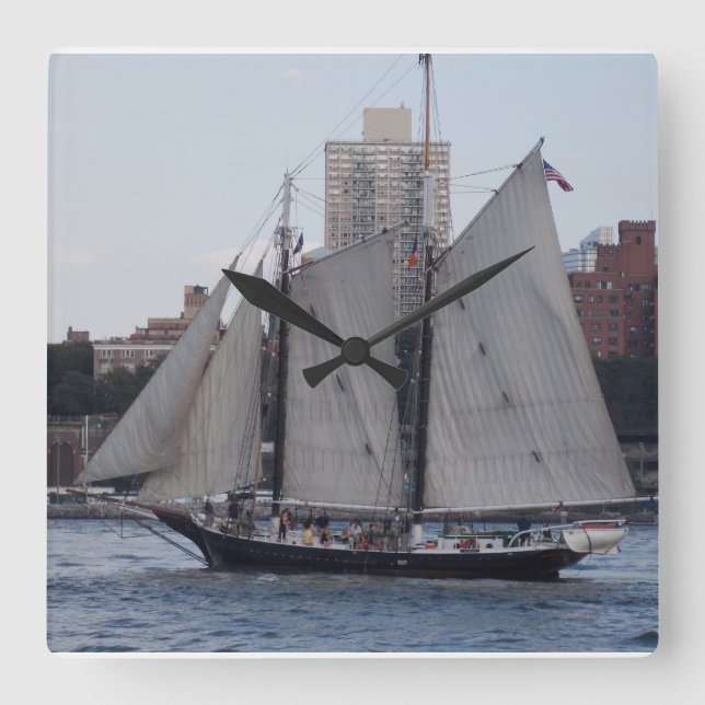 Reloj Cuadrado NYC Sailboat 1 (Anverso)