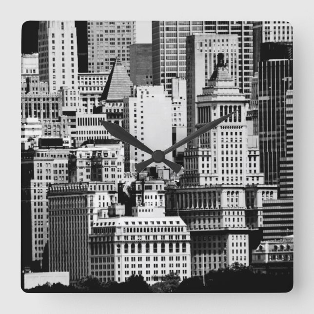 Reloj Cuadrado NYC Skyline IX (Anverso)