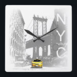 Reloj Cuadrado Nyc Yellow Taxi Brooklyn Bridge Pop Art Picture<br><div class="desc">Nueva York Nyc Yellow Taxi Brooklyn Bridge Pop Art Picture</div>