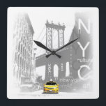 Reloj Cuadrado Nyc Yellow Taxi Brooklyn Bridge Pop Art Picture<br><div class="desc">Nueva York Nyc Yellow Taxi Brooklyn Bridge Pop Art Picture</div>