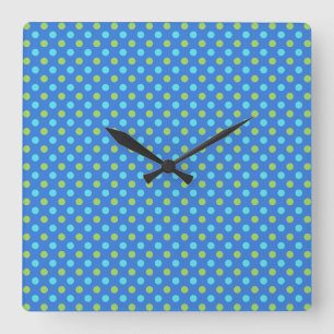Reloj cuadrado o redondo de pared, lunas azules pu