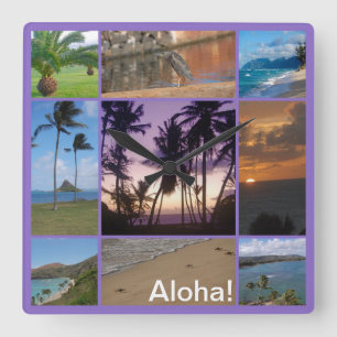 Reloj Cuadrado  Oahu, Hawaii Square Wall Clock
