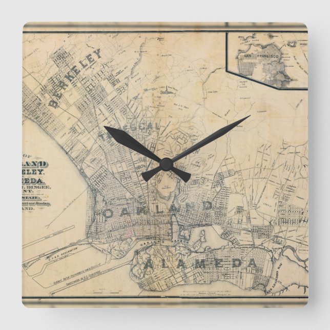 Reloj Cuadrado Oakland, Berkeley, Alameda (Anverso)